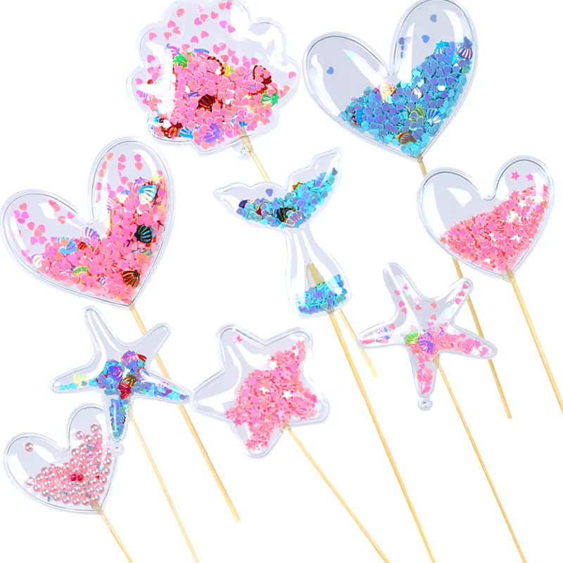 3 шт. блестки для торта русалка