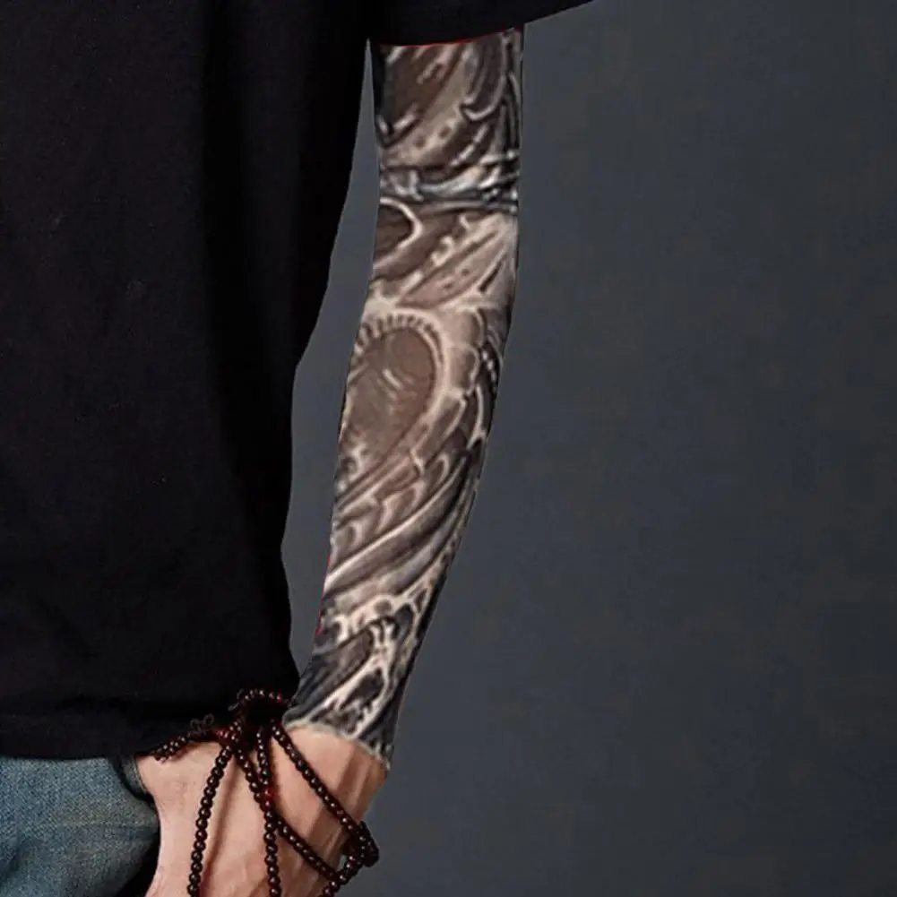 Рукава с татуировкой на руку Летние бесшовные рукава УФ-защитой для езды