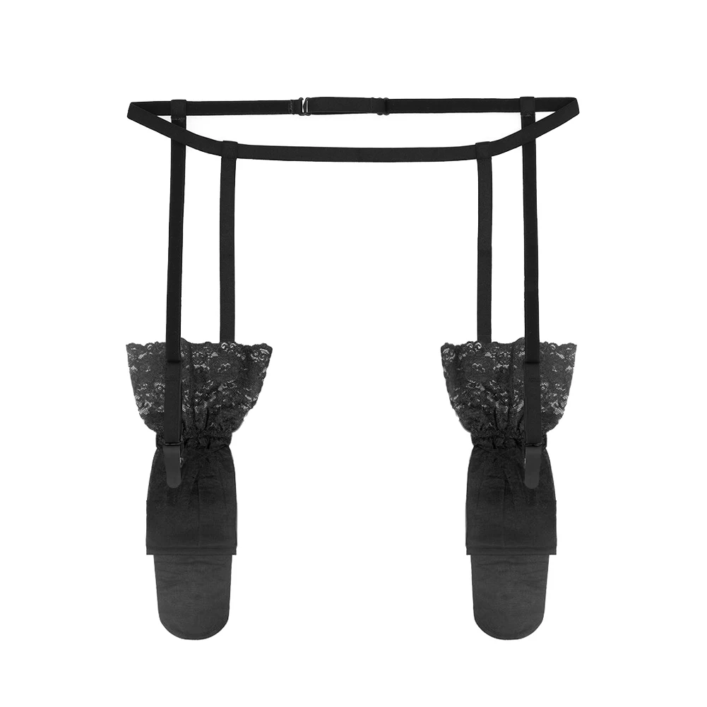 

Varsbaby Simple Garter Belt with Stocking Set 2pcs One Size Suspender Belt Sets for Women with 4 Straps Clip