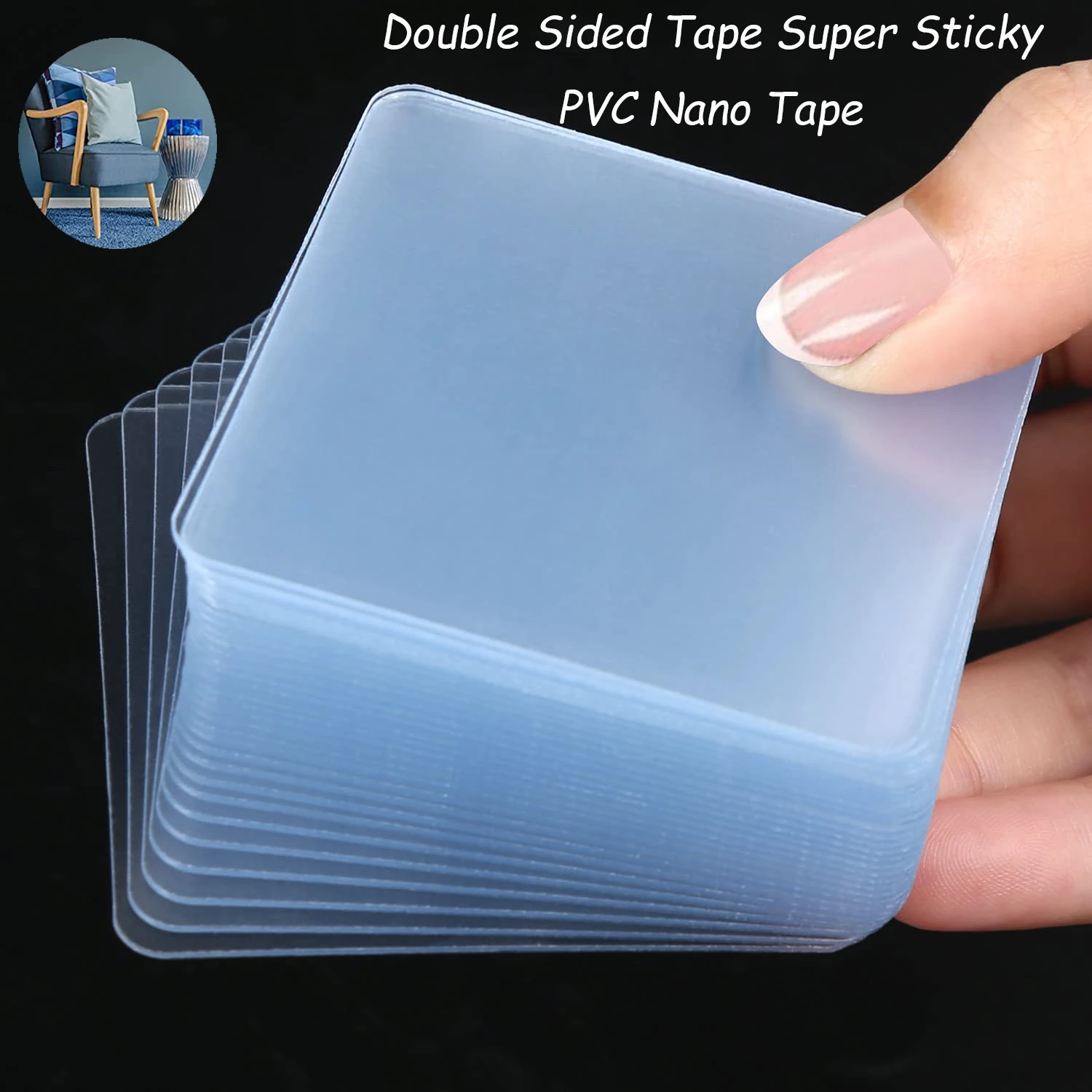 

20/10Pcs Double Sided Tape Super Sticky PVC Nano Tape Transparent No Trace Reusable Waterproof Adhesive Home Supplies