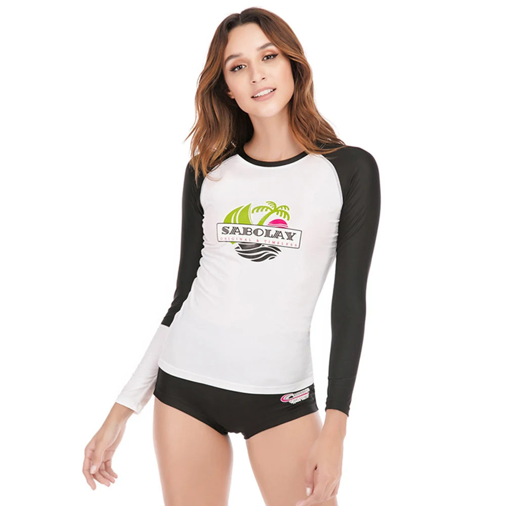 Women's Fashion Split Sunscreen Beach Long Sleeve Surf Swimming Top + Shorts Quick Dry Beach Fitness Swimming Surf Suit 2022