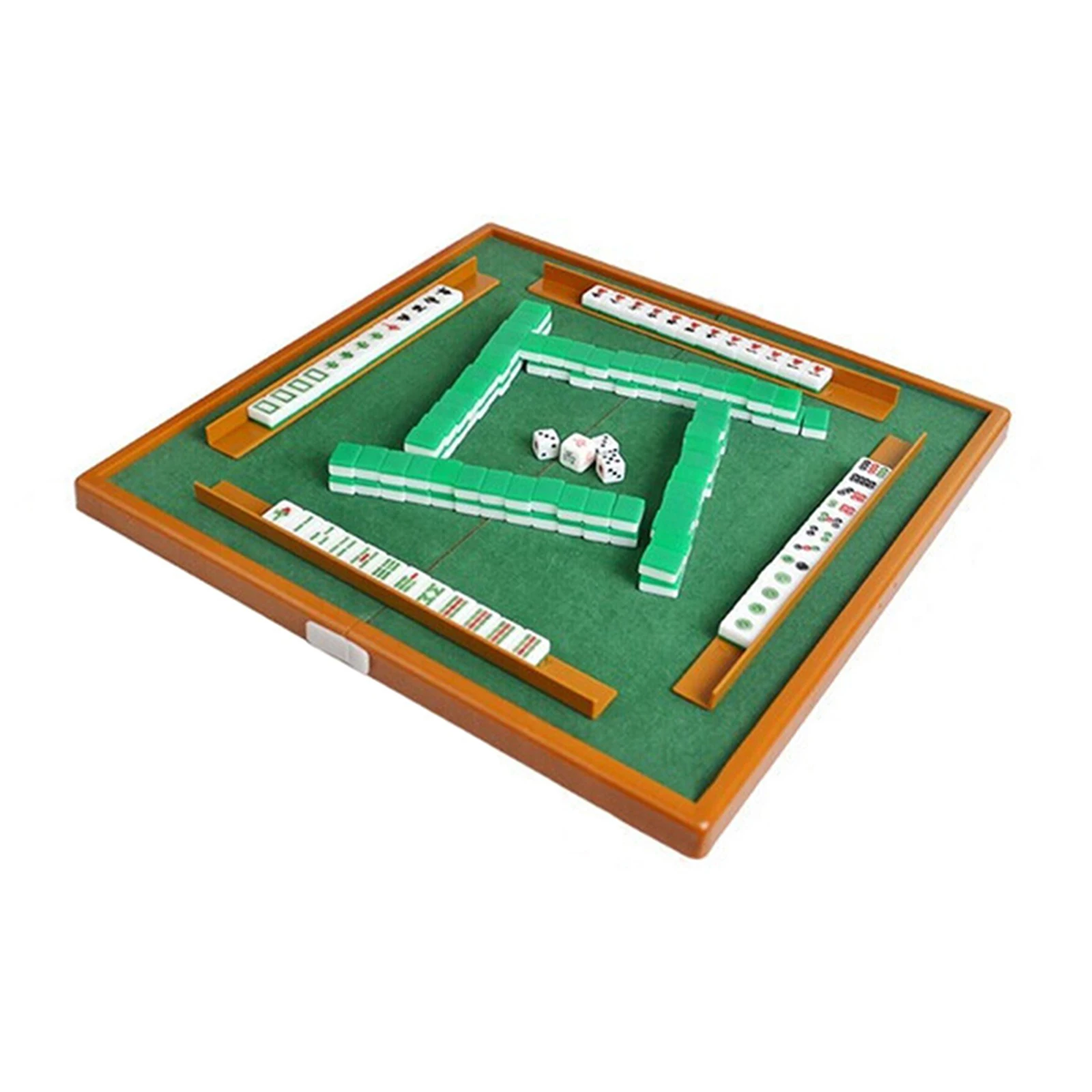 

Portable Mahjong Game Set for Easy Travel Foldable Table Included for Convenience Durable Build with Clear English Word