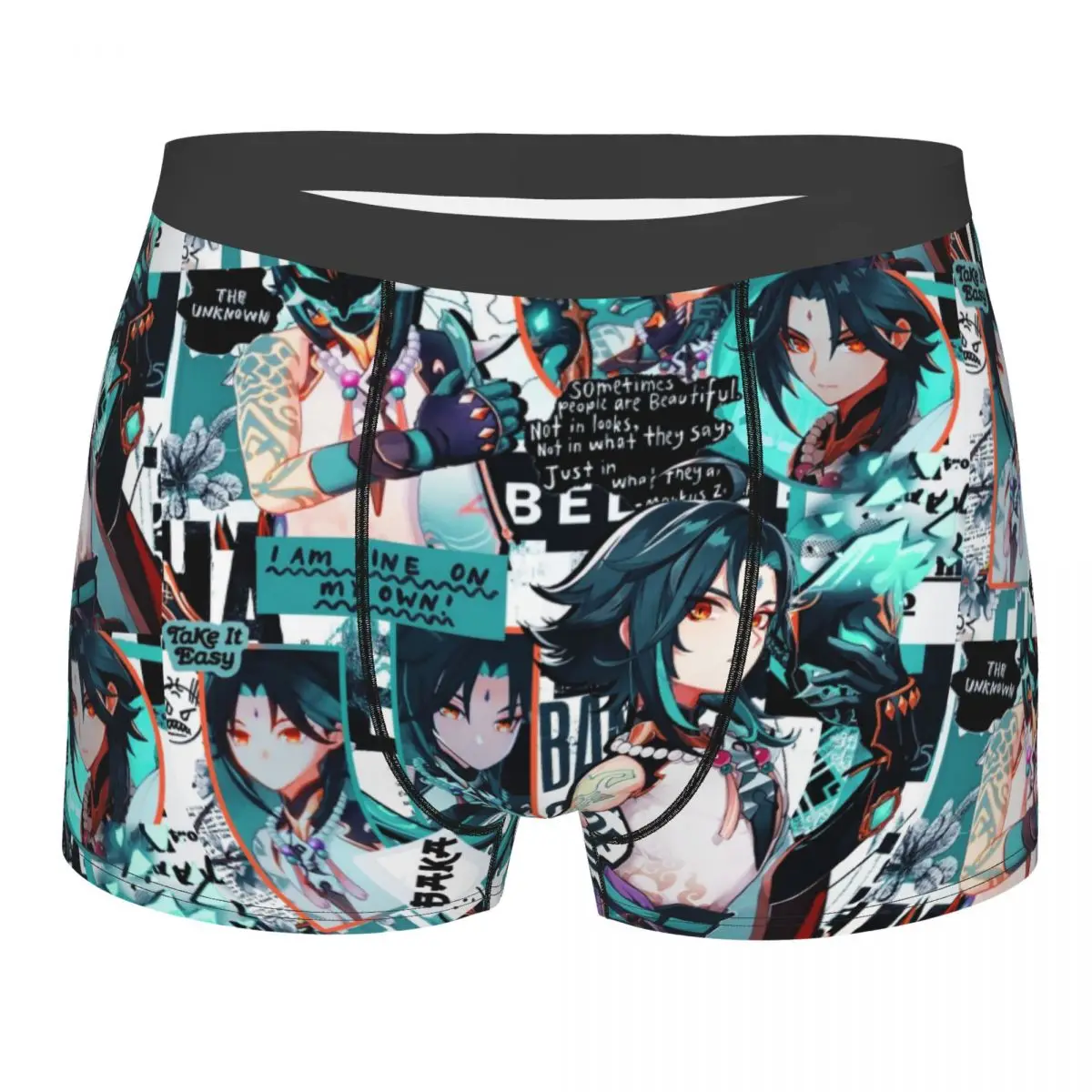 

Модные боксеры Genshin Impact Kaeya, шорты, трусы, мужское нижнее белье, Стрейчевые аниме трусы, нижнее белье