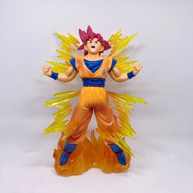 

Anime Dragon Ball Super Saiyan Stunt Burst Red Hair Son Goku Special Effects Scene Decoration Model Pvc Action Figure Toys Gifts