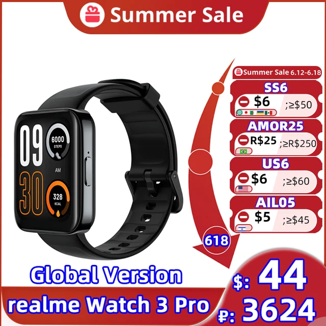 Global Version Realme Watch 3 Pro Smart Watch 1.78'' AMOLED Display Blood Oxygen Heart Rate Monitoring GPS Bluetooth SmartWatch 1