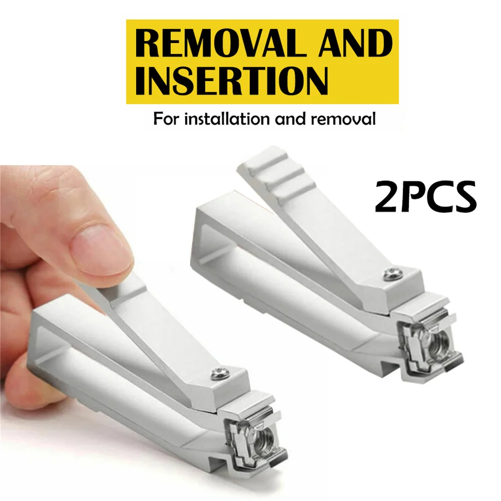 

2pcs Aluminum Fixtures Cabinet Fastening Accessories Cage Nut Insertion and Extraction Tool for Square Nuts