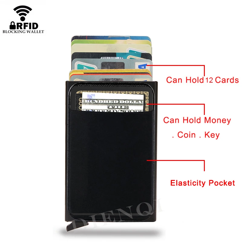 Rfid двойной металлический чехол держатель для карт мужские кошельки Анти