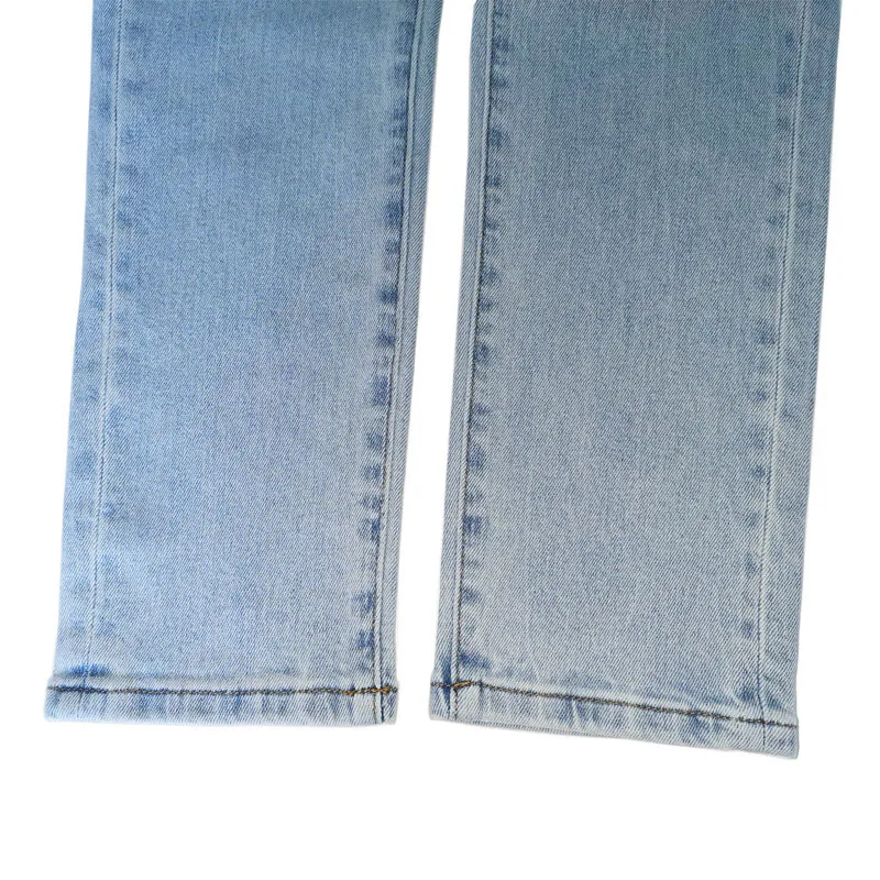 22ss Fashion High Quality Washed Light Blue Men's Jeans Skinny Stretch Mid Waist Jeans Men's Casual Trousers