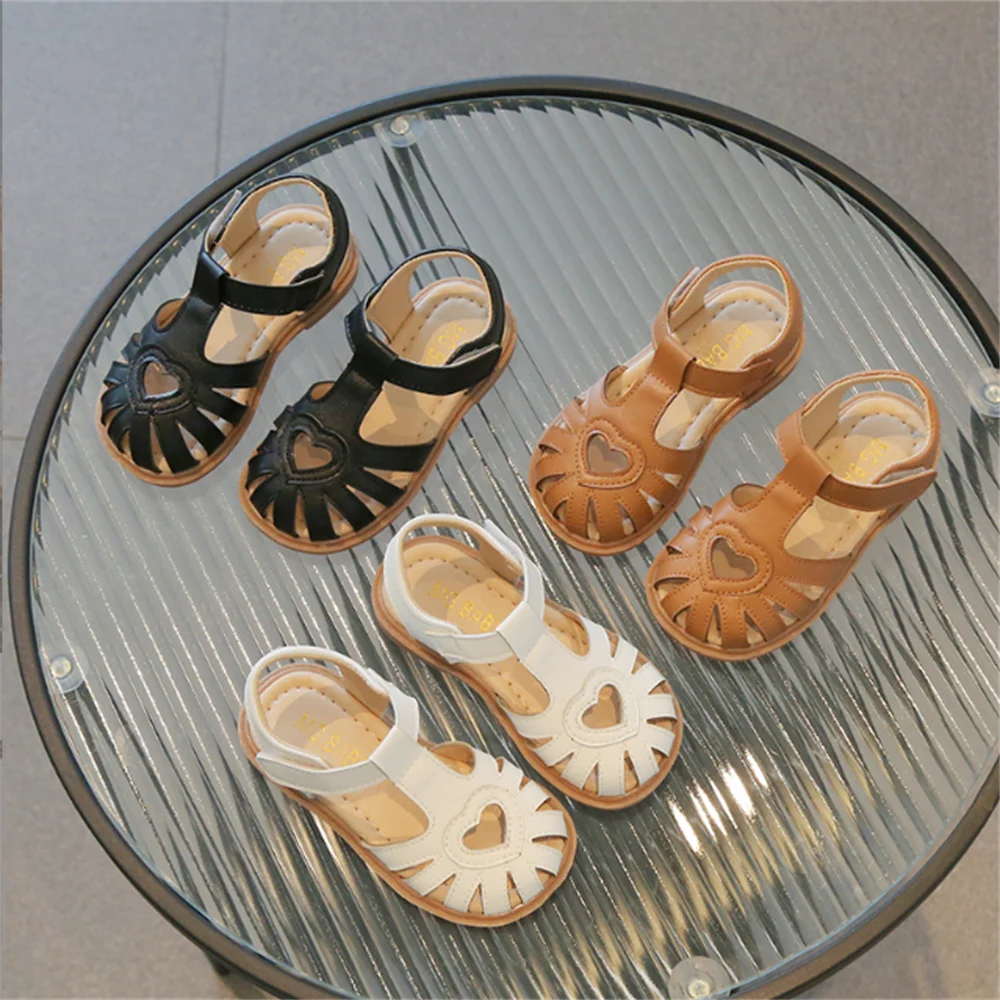 

Children's Beach Shoes Simple Pure Color Non-slip Hollowed-out 2023 Summer New Girls' Sandals Soft Kids Fashion
