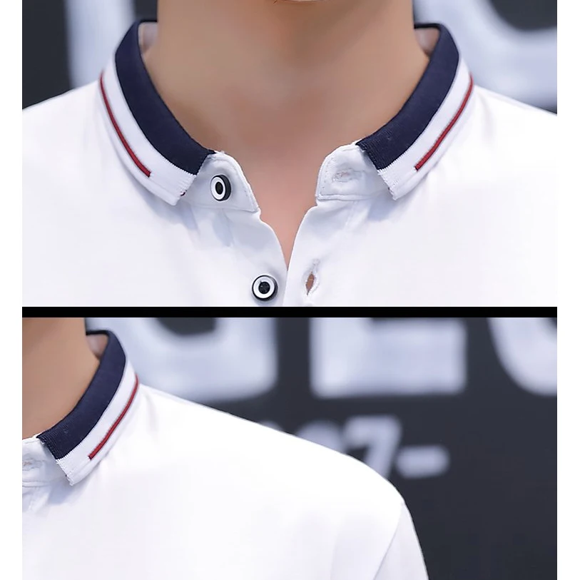 BROWON 2022 summer casual polo shirt men short sleeve turn down collar slim fit sold color polo shirt for men plus size