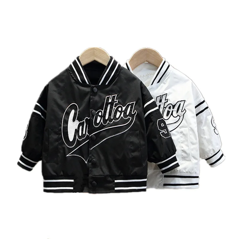 

Куртка детская демисезонная бейсбольная с вышивкой и надписью