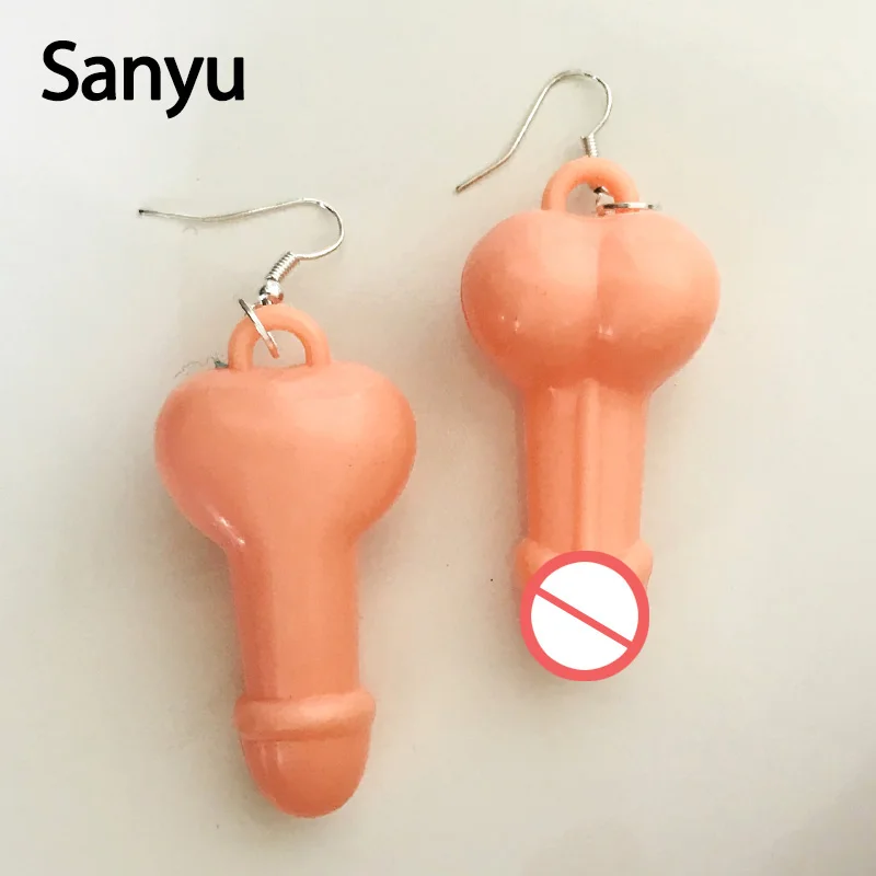 New Arrival Penis Shaped Drop Earrings Funny Night Club Party Dangle Earrings for Female Exaggerated Brincos Jewelry Wholesale