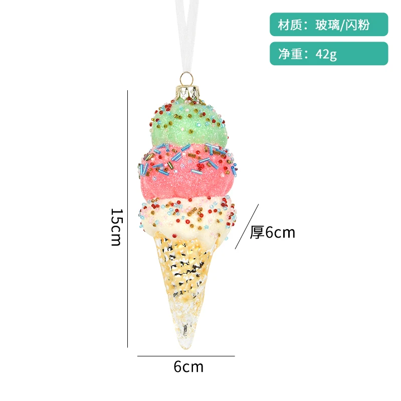 

Новогодние стеклянные фигурки тортик и гамбургер