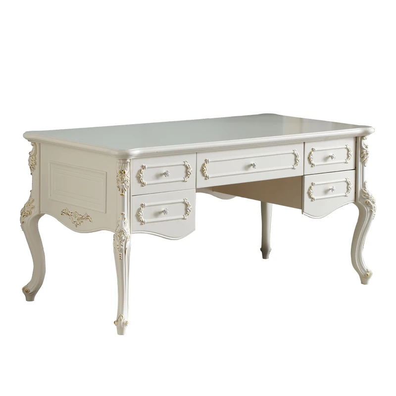 

XK Desk Solid Wood Writing European High-End Shop Bookcase Study Chair Combination