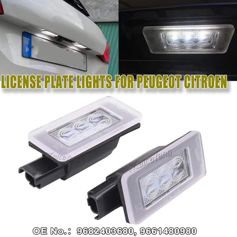 

2 шт. Canbus светодиодный светильник номерного знака для Peugeot 3008 2016-2019 207CC 208 308 MK2 2008 5008 задний фонарь багажника