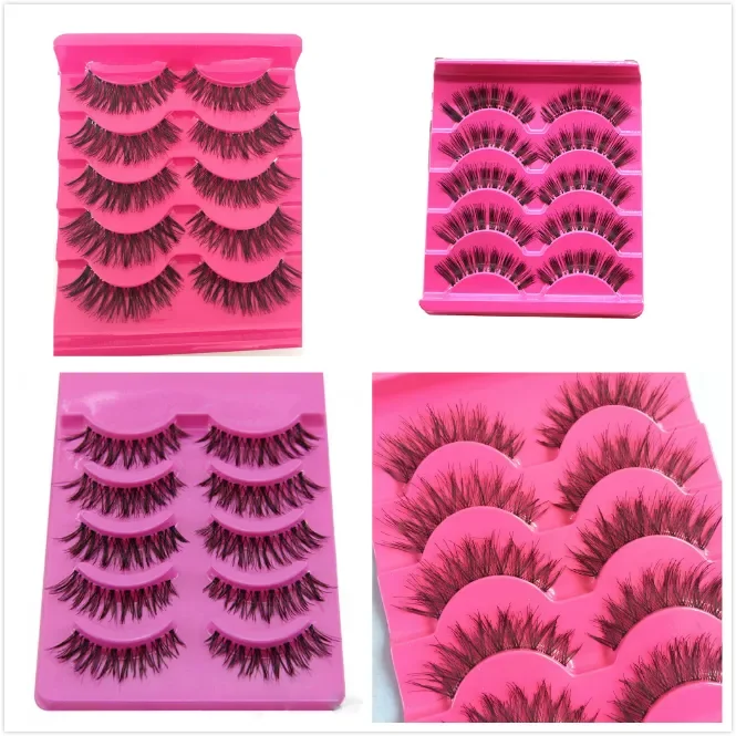 

Pairs Stunning Beauty Makeup Messy Cross Wispy Handmade False Eyelashes Soft Natural Eye Lashes Extension Make up Tools
