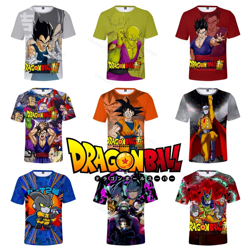 

Red Ribbon Army T-shirt Dragon Ball Summer Piccolo Super Saiyan Vegeta Anime Cosplay 3D Printed Boys Tees Son Goku Men Tops