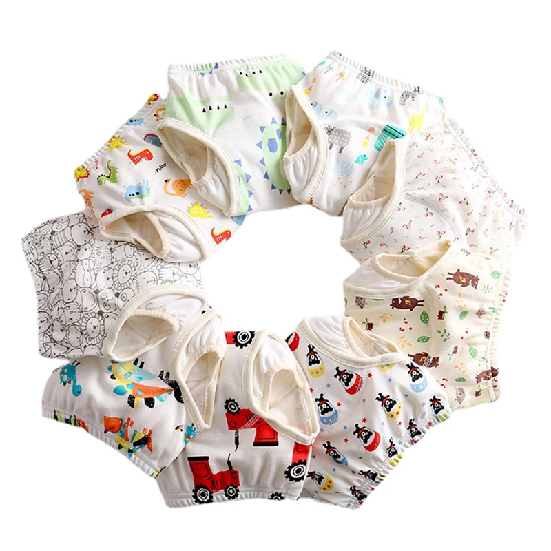 New Leakage Proof Baby Cloth Diaper Cute Cartoon Reusable Diapers Panties Cotton Baby Washable Diaper Children's Pull Up Pants