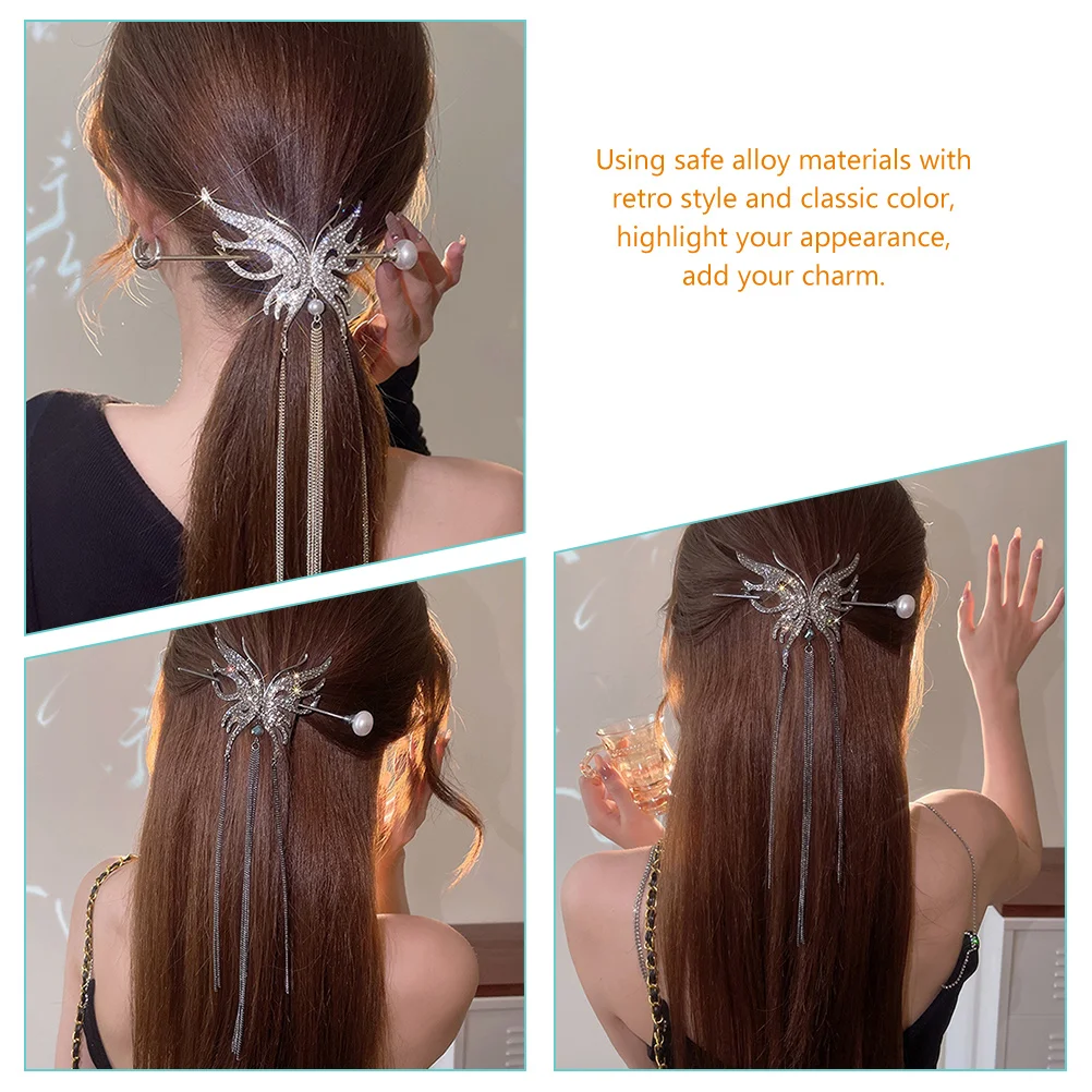 Простая заколка для волос с жемчугом и бабочкой женские заколки из сплава Deyer