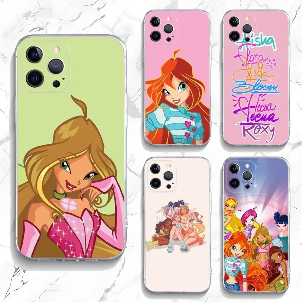 Чехол для телефона W-Winx Cartoon C-Club iPhone 15 14 13 12 11 Plus Pro Max XR XS X 7 8 SE мини-прозрачный