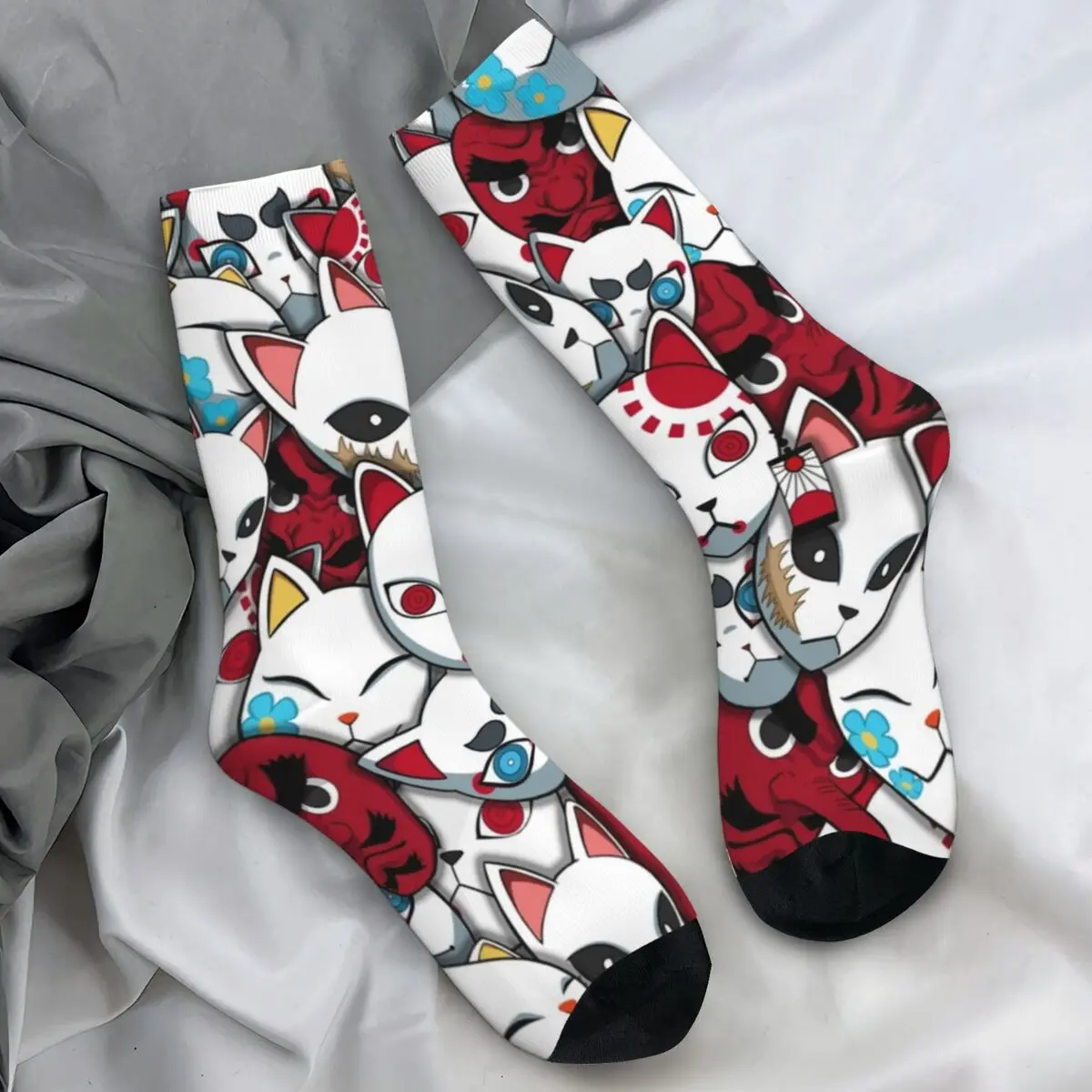 Носки с изображением демонов Весенние чулки аниме-принтом кавайные мужские