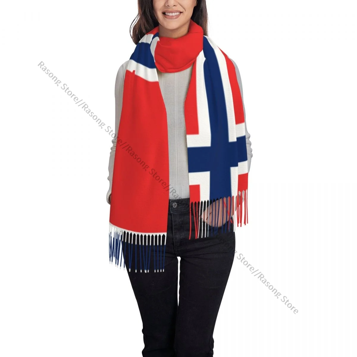 Шарф с кисточками большой размер 196*68 см зимняя теплая шаль из пашмины буфанда