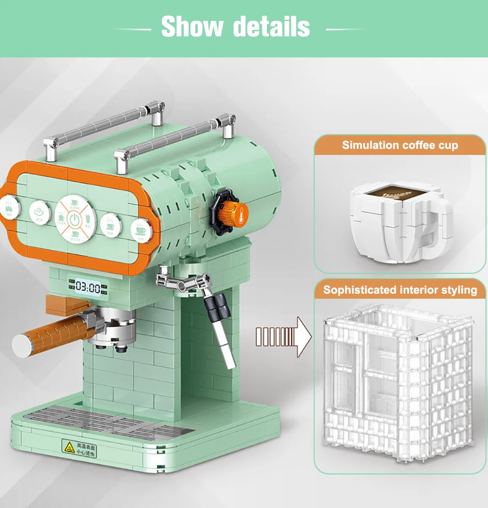

Coffee Machine Building Blocks Toys For Children Friends Christmas Gifts