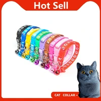 1pc colorful cat collar adjustable buckle cat collar cute personalized footprint kitten collars pet products dog accessories