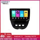 Carplay Android 11 Автомобильный мультимедийный видеоплеер для Peugeot 107 Toyota Aygo Citroen C1 2005-2014 Радио Стерео GPS Навигация BT