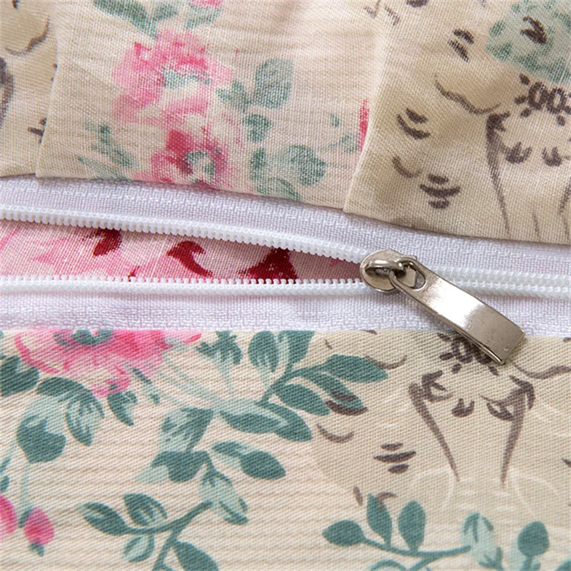 Комплект постельного белья из 100 хлопка пододеяльник с наволочкой цветочным