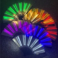 net red bar fan ins luminous disco fan trend electric syllables party props flash folding fan