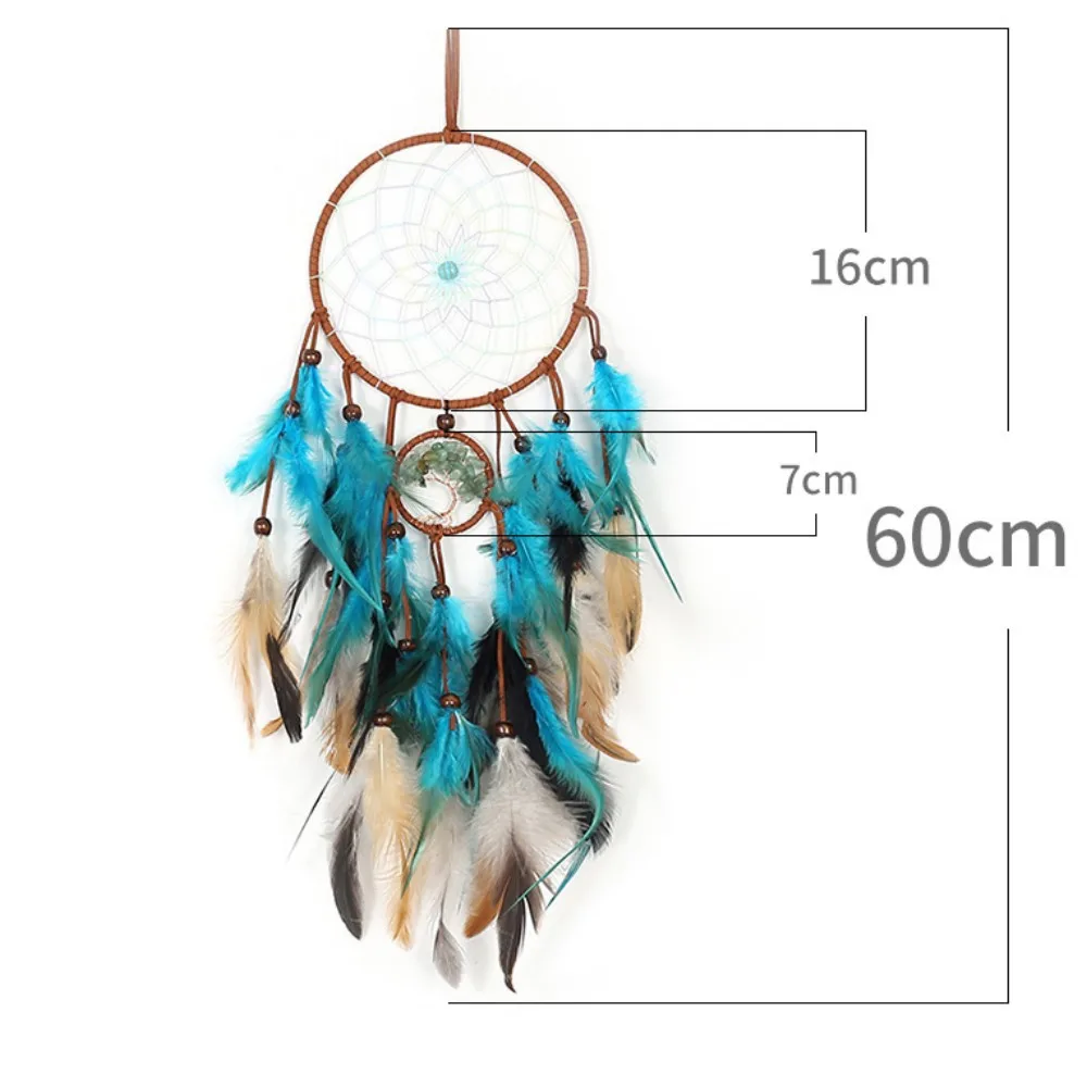 

Retro Feather Dream Catcher Indian Style Wall Hanging Wind Chimes For Car Ornaments Room Decor with Rattan Bead Dream Catchers