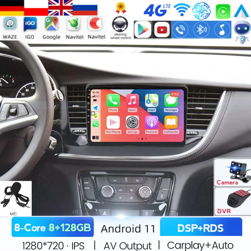 Автомагнитола на Android 11 для Opel Mokka X Vauxhall Encore 2016-2019 мультимедийный видеоплеер
