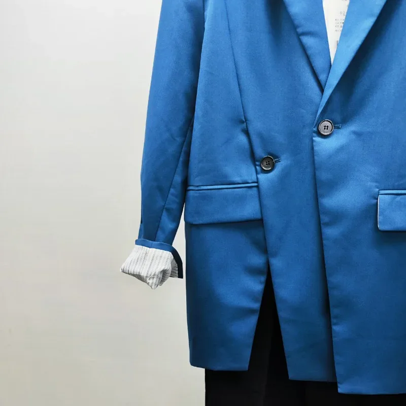 Мужской пиджак свободного кроя в дизайнерском стиле нишевая уникальная женская