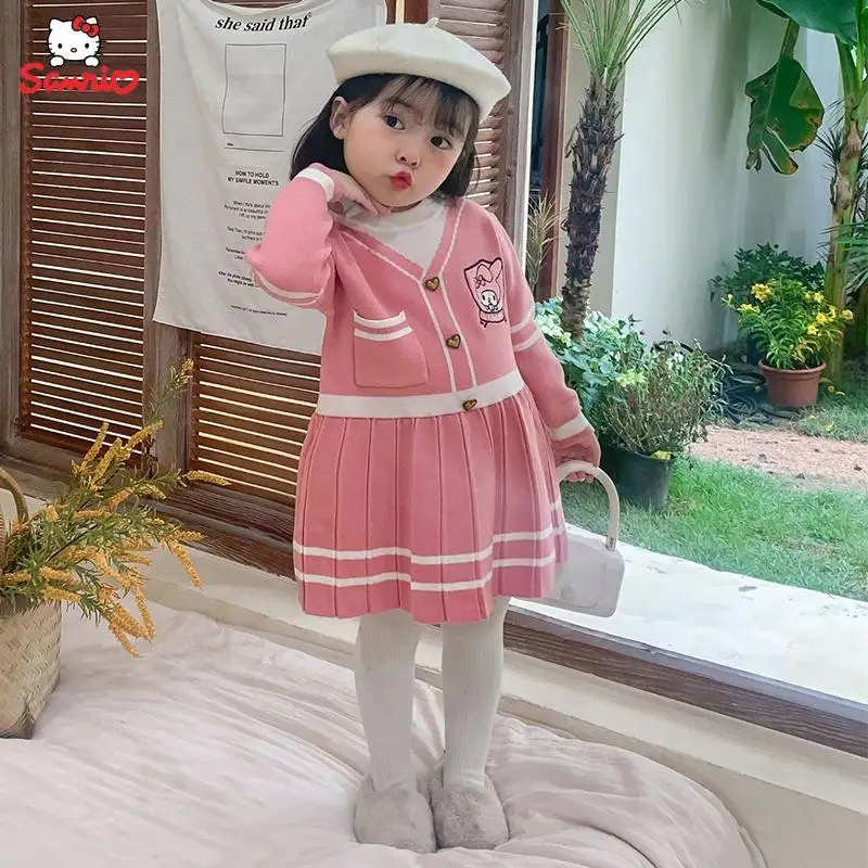 

Детское трикотажное платье «Hello Kitty My Melody», с круглым вырезом