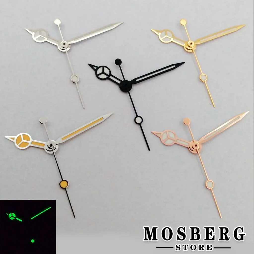 Серебряные зеленые светящиеся стрелки для часов NH35 NH36 ETA 2824 2836 Miyota 8215 8205 821A DG 2813 3804