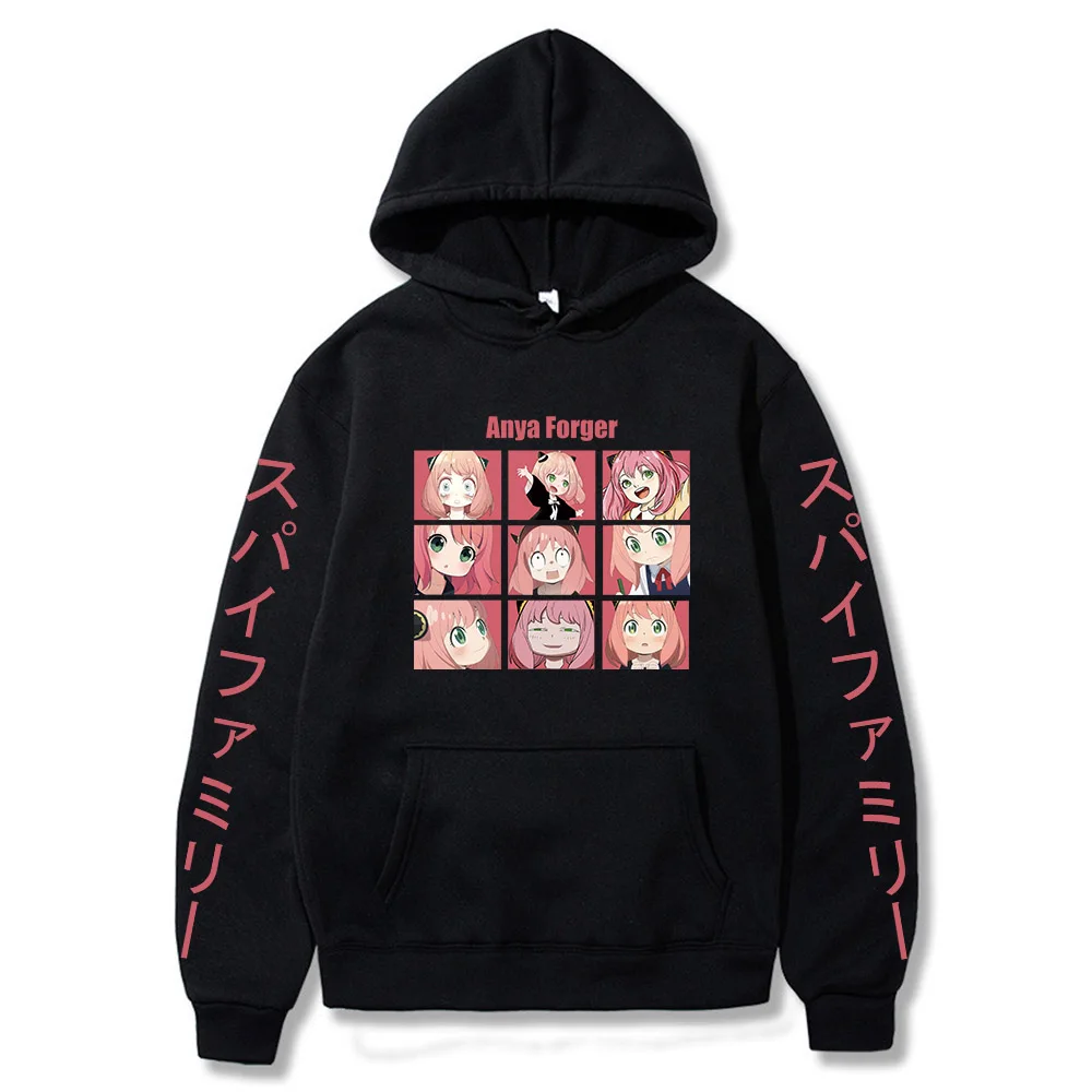 

Anya Forger Pullovers Loose Hoodies Spy X Family Kawaii Style Sweatshirt Harajuku Pocket Hoodie Pullover for Women Clothes 2022