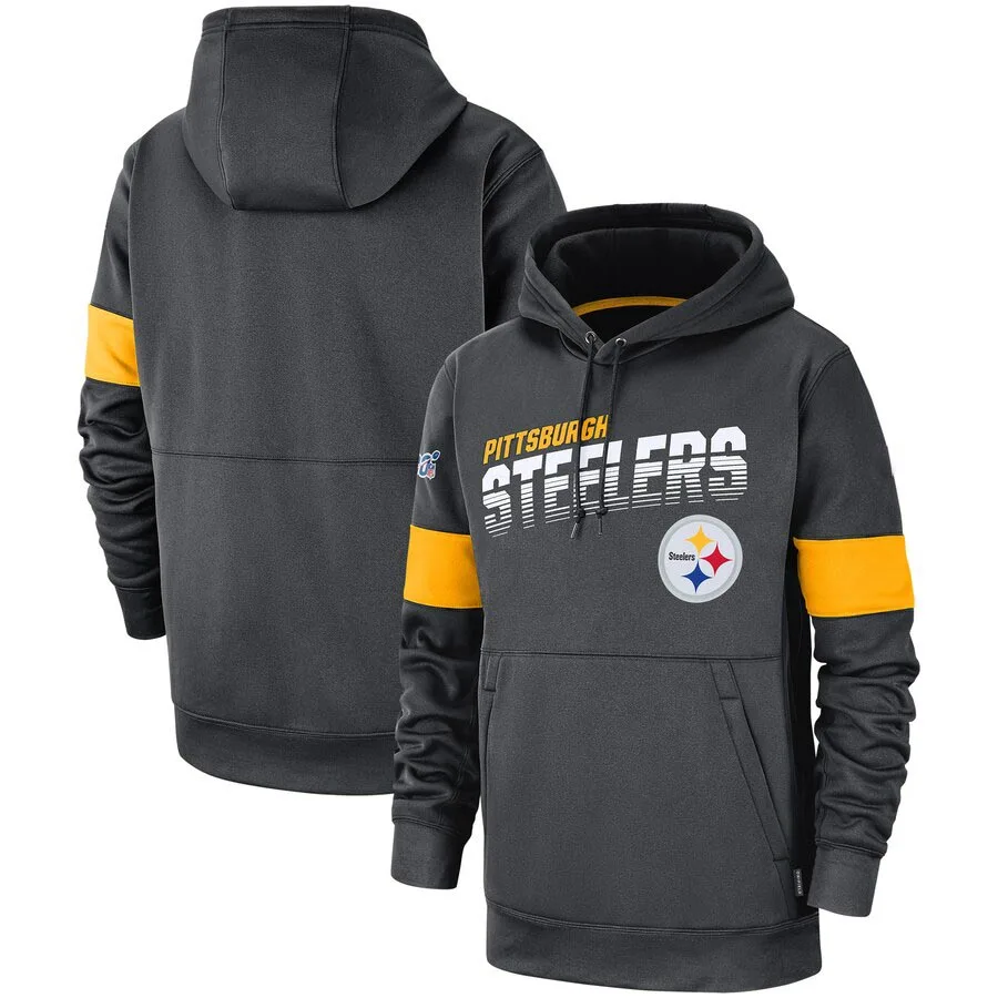 

Pittsburgh MEN football Sweatshirt Steelers 100th Sideline Team Logo Performance sweatshirts Pullover Quality man Hoodie