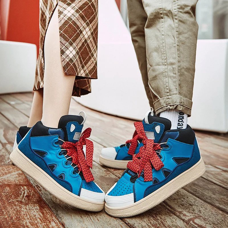 2022 Fashion Blue Hip Hop Sneakers Men Women High Top Designer Sneakers Men Street Couple Shoes Superstar Men's Skateboard Shoes