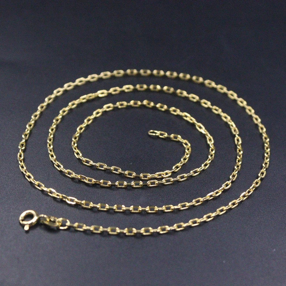 

Ожерелье из чистого 18-каратного желтого золота Au750, 2 мм Вт, звено кабельной цепи, 21,6 дюйма, L 3-3,3 г