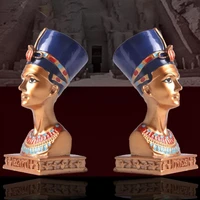 retro egyptian queen bust statue resin figurine home studio table decor ornament
