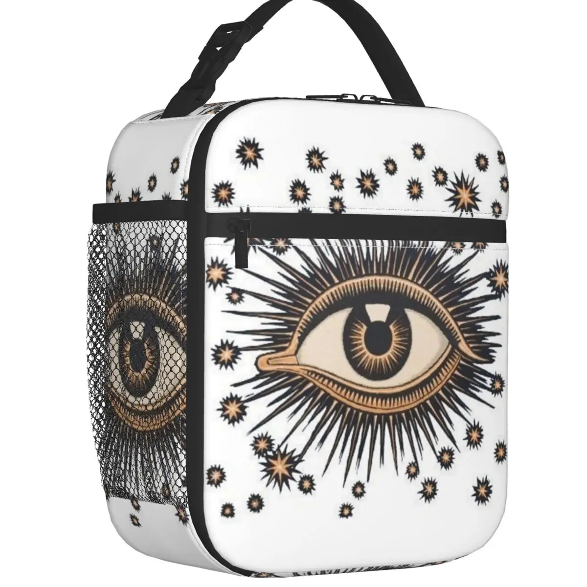 

Turkish Evil Eye Thermal Insulated Lunch Bag Nazar Amulet Pattern Boho Portable Lunch Tote Work School Travel Storage Food Box
