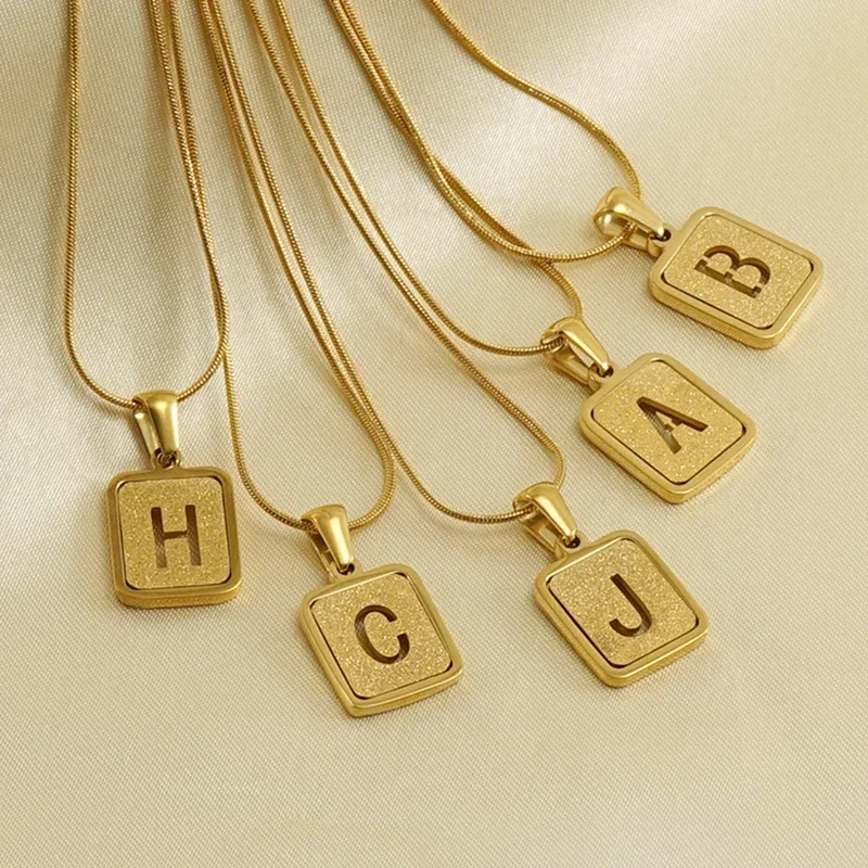 

Роскошное ожерелье для женщин, ювелирные изделия из нержавеющей стали, модные мужские ожерелья, золотая цепочка с подвеской с буквами, аксессуары, Бесплатная доставка