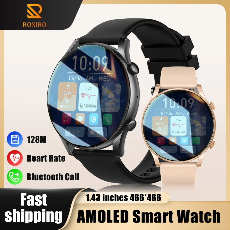

AMOLED Smart Watch BT Call Multiple Sports Modes Smartwatch Men Women Information Reminder Health Monitor Waterproof Bracelet