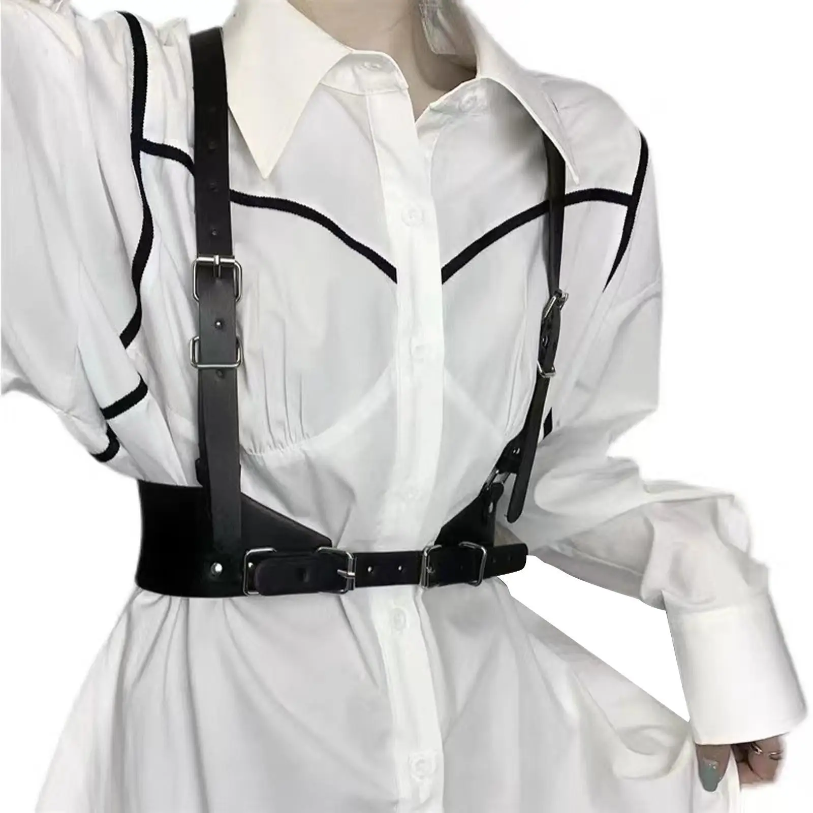 

Fashion Woman Suspender Belt Luxury Leather Harness Bra Sexy Corset Belt Body Bondage Belt Waist Strap Shirt Dress Body Garter