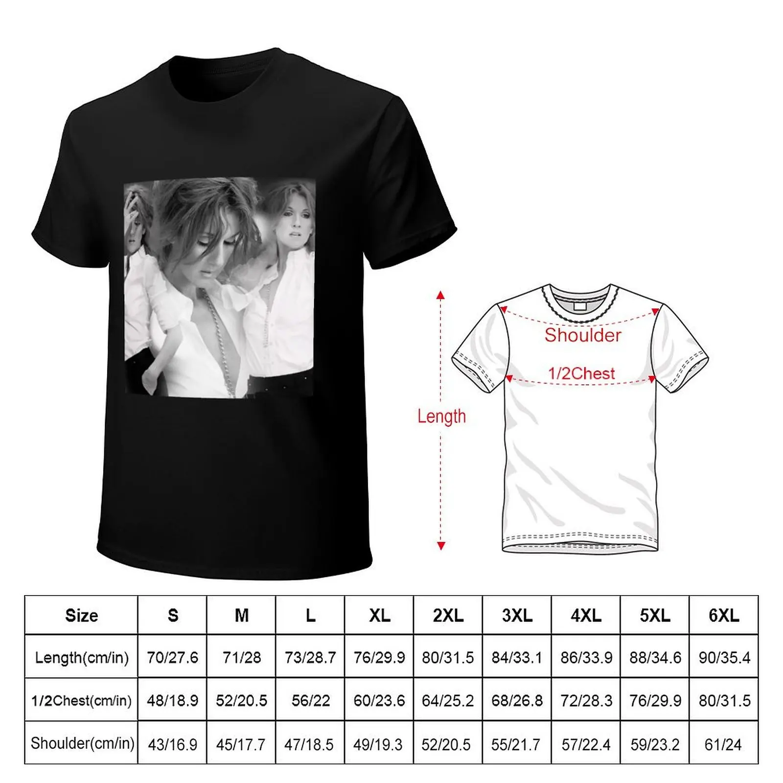 Крутой стиль Celine Dion с черно-белой футболкой