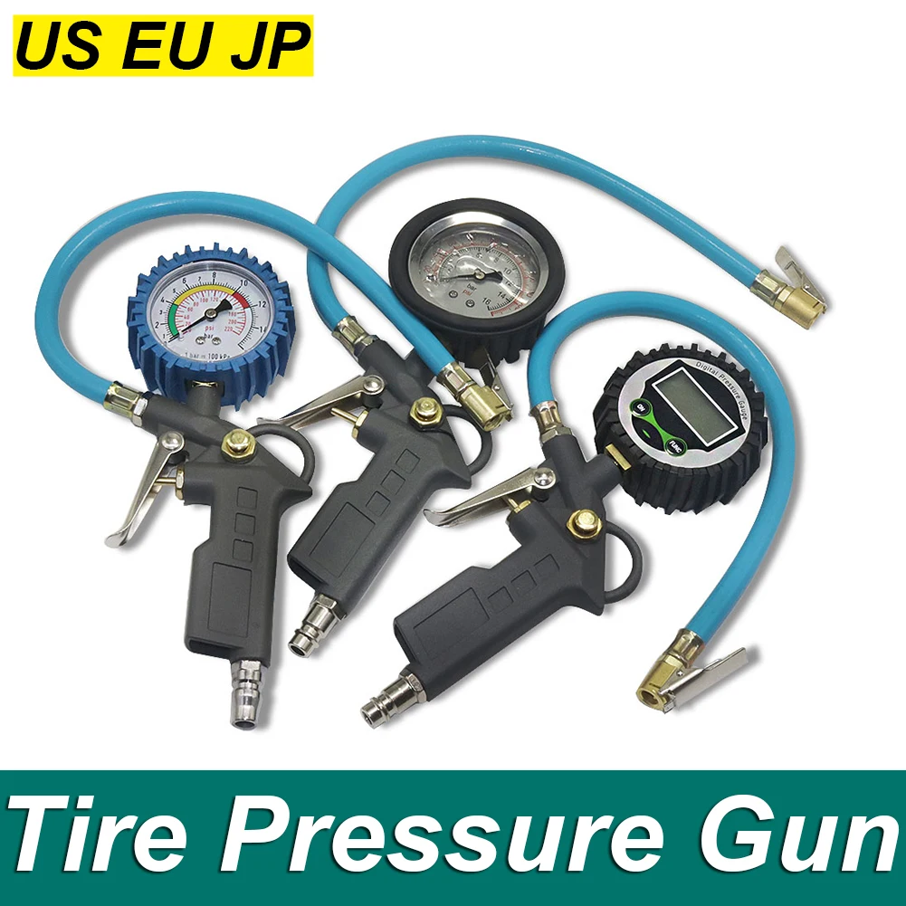 Neoteck Digital Car EU Tire Air Pressure Inflator Gauge LCD 