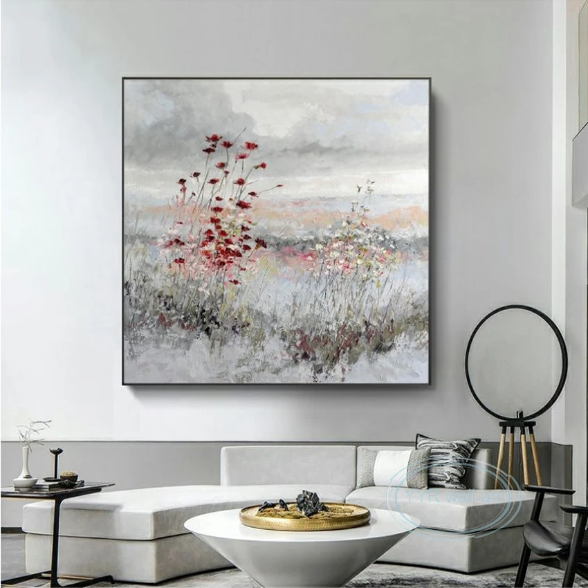 

Home Aesthetics Decoration Wall Poster Handmade Oil Painting Abstract Flower Canvas Art Picture For Living Room Hotel Restaurant