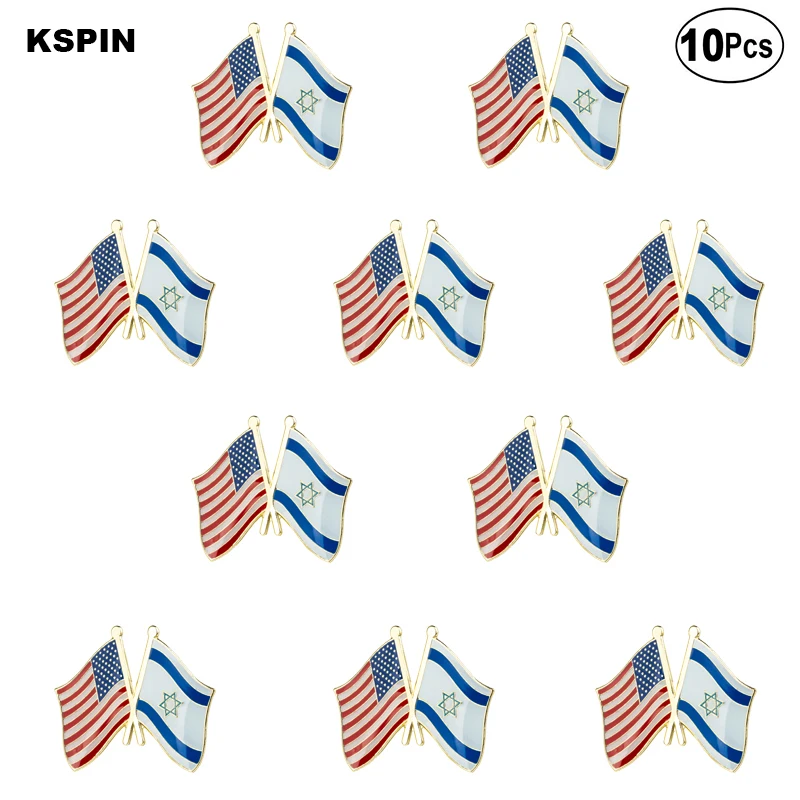 

U.S.A & Israel Lapel Pin Flag badge Brooch Pins Badges 10Pcs a Lot