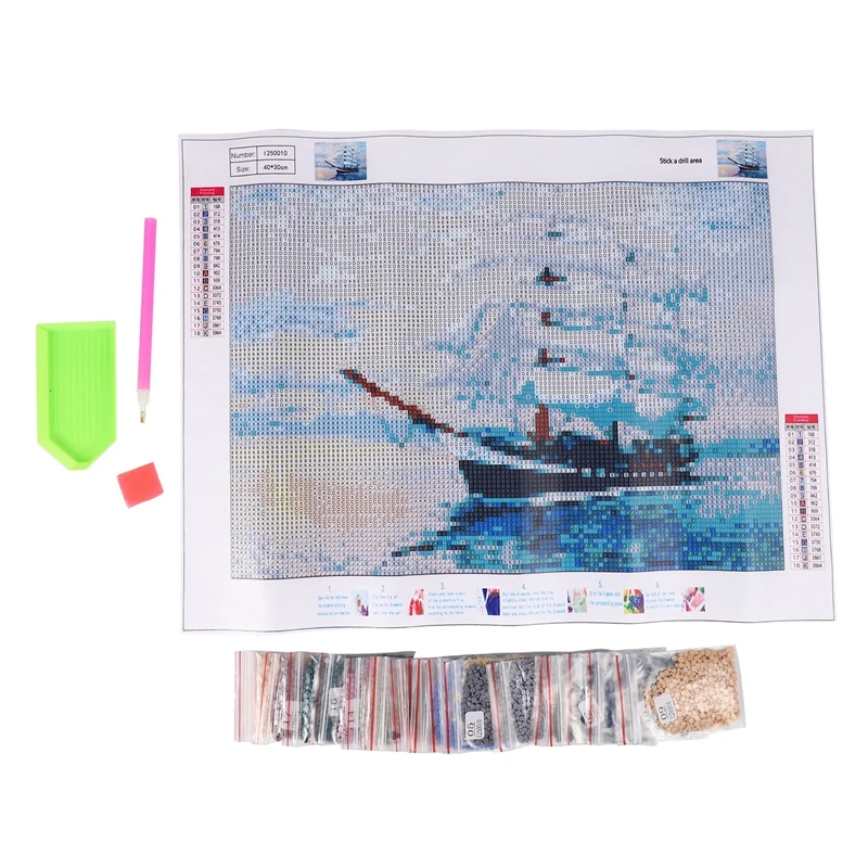 Акция! Алмазная живопись 5D &quotсделай сам&quot пейзаж лодки вышивка крестиком